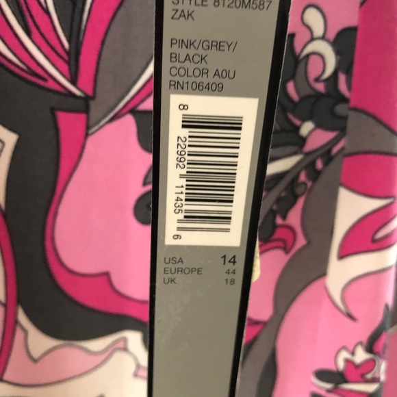 Tahari Pink/Grey/White 3/4 Sleeve Dress - Picture 3 of 5